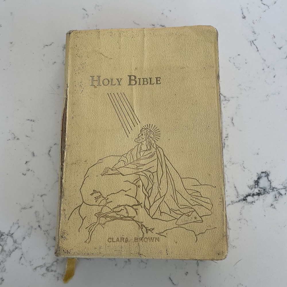 Vintage 1958 Holy Bible National Press King James Version KJV Leather Bookmark